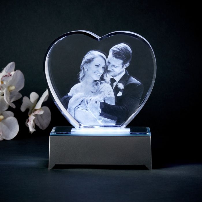 3D Heart Photo Crystal